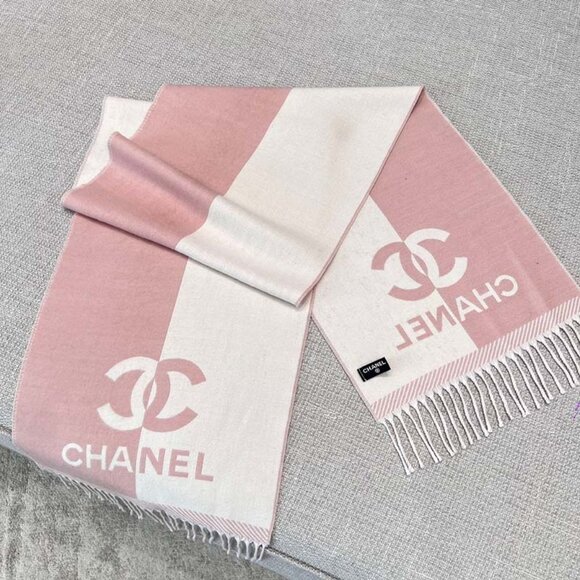 Chanel Pink And White Scarf - Picture 1 of 6